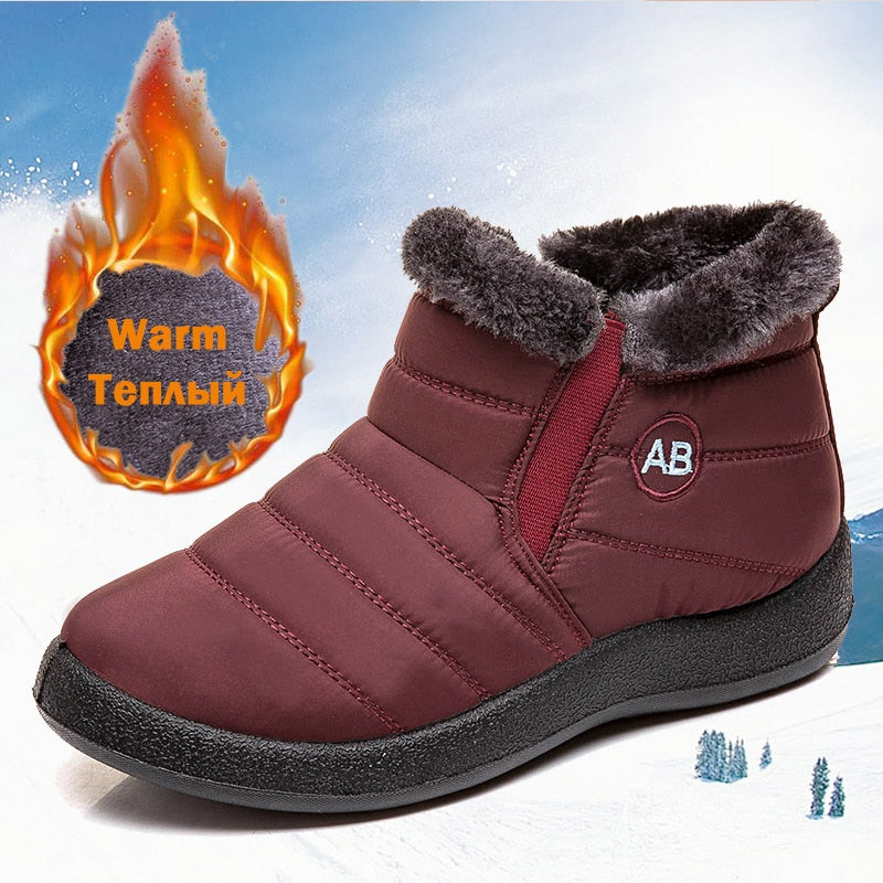 YAERNIWomen Boots 2019 New Waterproof Snow Boots For Winter Shoes Women Casual Lightweight Ankle Botas Mujer Warm Winter Boots
