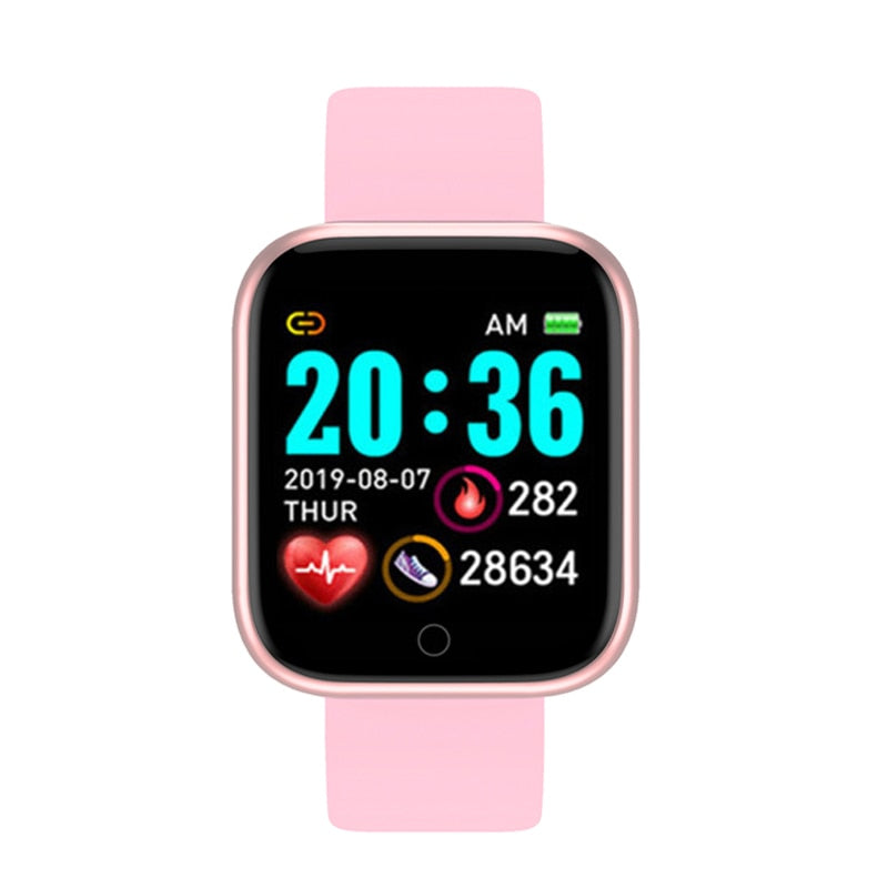 Reloj inteligente Y68 D20 para hombre, rastreador de ritmo cardíaco IP67 para mujer, Monitor de presión arterial, reloj Bluetooth para IOS, Android y Xiaomi para niños