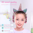 Niedliche Einhorn-Kopfhörer 3D-Stereo-Musik Kinderkopfhörer mit Mikrofon Mädchen-Handy Kinder-Headset mit Kabel Gamer-Geschenk
