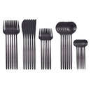 30Pcs Matte Black Gold Stainless Steel Cutlery Set Knife Fork Spoon Silverware Tableware Set Wedding Birthday Dinner Dinnerware