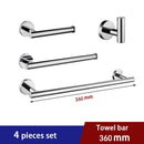 Shining Mirror Bathroom Hardware Set Round Towel Bar Toilet Paper Holder Towel Ring Robe Hook Stainless Steel DIY