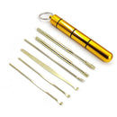 Brainbow 6 teile/satz Ohrenschmalz Picker Edelstahl Ohrstöpsel Wachsentferner Kürette Ohrstöpsel Reiniger Ohrlöffel Pflege Ohrreinigungswerkzeuge