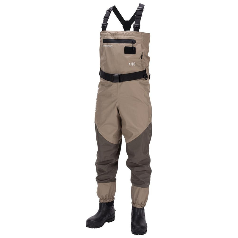 Bassdash Men’s Breathable Lightweight Chest and Waist Convertible Waders for Fishing Hunting, Stocking Foot and Boot Foot Waders