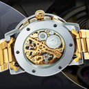 Winner Transparent Diamond Mechanical Watch Skeleton Armbanduhr für Herren Top-Marke Luxusuhren Unisex-Größe Uhr reloj hombre