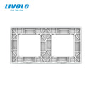 Livolo Luxury White Pearl Crystal Glass, EU standard, Double Glass Panel For Wall Switch&Socket, C7-2SR-11  (4 Colors)