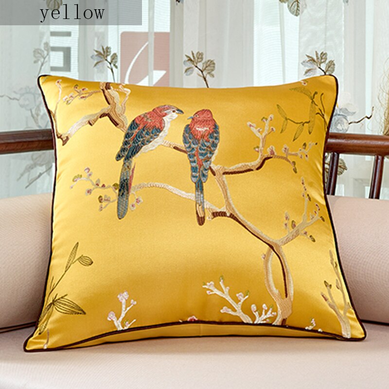 Chinese embroidered decorative cushions flower cushion cover sofa cover pillow