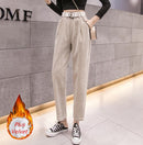 Casual Streetwear Pluderhosen Frauen Herbst Winter Lose Elastische Taille Cord Damen Hosen Harajuku Samt Warme Hosen Weiblich
