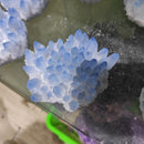 300–700 g, seltenes, wunderschönes, blaues Ghost-Phantom-Quarzkristall-Cluster-Exemplar