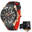 Relojes para hombre 2022 LIGE, marca superior, reloj resistente al agua, correa de silicona para hombre, reloj deportivo de cuarzo para hombre, reloj de pulsera cronógrafo con esfera grande