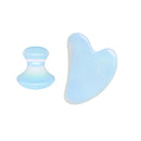 Opal-Jade-Massagerolle, Gouache-Schaber-Set, natürliches Gouache-Stein-Gesichtslifting-Werkzeug, Massagegerät für Gesichts-Gua Sha, Anti-Falten