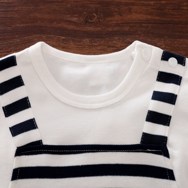 PatPat 2021 New Spring and Summer Autumn Baby Boy Stripe Long-sleeve Jumpsuit for Baby Boy Baby&