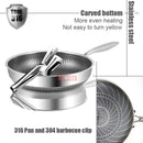 AIWILL Küche Qualität 316/304 Edelstahl Bratpfanne Antihaftpfanne Braten Steak Topf Elektromagnetischer Ofen Allgemein