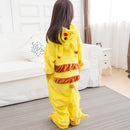Familie Halloween Cosplay Kostüm Tier Gelb Anime Pyjama Winter Warm Cartoon Nachtwäsche Passende Outfits Mutter Kinder Onesie