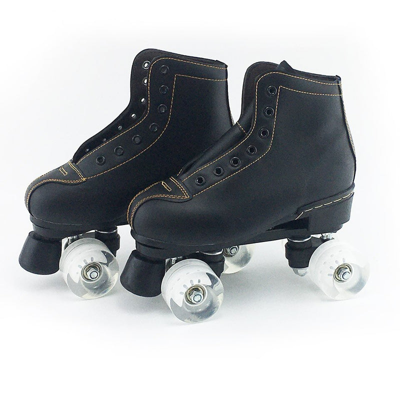 Patines de ruedas de cuero Artificial Japy, Patines de doble línea para mujeres y hombres, zapatos de patinaje de dos líneas para adultos, Patines con PU blanco de 4 ruedas