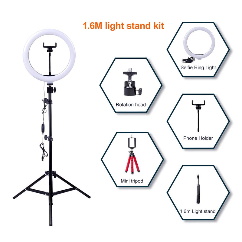 Yizhestudio Ring Lamp with tripod Dimmable Selfie Ring Light with stand color Annular tube photographic lighting For Live Studio