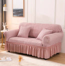 Elastic Sofa Cover Living Room Solid Color Sofa Cover Lattice Sofa Cover Elegant Skirt for Living Room Armchair Couch Sofa