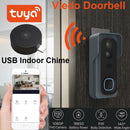 Tuya Wireless WiFi 1080P Video Türklingel mit Batterie USB Chime Kompatibel mit Google und Alexa, Wasserdichte Türklingel Smart Life