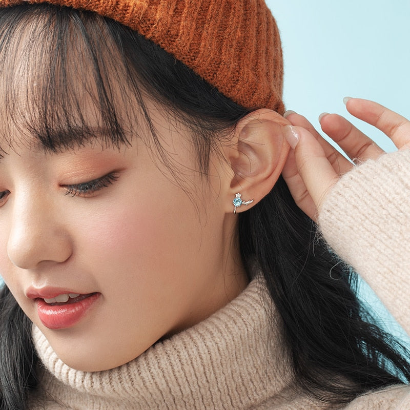 Pendientes Thaya de plata de ley 925 sólida para chicas coreanas, pendientes de Clip para mujeres, regalo de compromiso, joyería fina