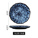 Platos y cuencos De cerámica para cena, platos azules, vajilla creativa japonesa Retro con horno cambiado, juego De vajilla, Platos De Cena