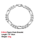 Effie Queen Italien Echt 925 Silber Diamantschliff Figaro Kette Halskette 5mm breit 40-60cm lang Frau Mann Halskette Schmuck Geschenk SC34