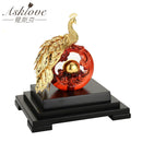 Asklove Gold Phoenix Ornament 3D Pfau Statue 24 Karat Goldfolie Dekoration Miniaturfiguren Desktop Crafts Home Decor Geschenke