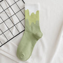 Socken Frühling und Herbst aus reiner Baumwolle, Damen, einfarbig, weich, Mode, Mädchen, schwarz, weiß, Lolita, lustig, koreanisch, die ganze Saison