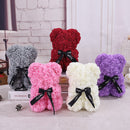 25*16 Cm Diy Teddy Rose Bear with Box Artificial PE Flower Valentine&
