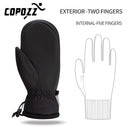 COPOZZ -30 ℃ Espesar Adulto Adolescente Profesional Snowboard Guantes de esquí A prueba de viento Invierno Cálido Guantes de nieve térmicos Esquí Moto de nieve