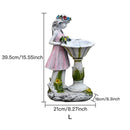 Figura de ángel de resina escultura Hada de las flores decoración Solar corona estatua de niña al aire libre Villa patio jardinería adornos de paisaje