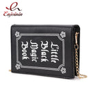 Fashion Magic Book Clutch Bag für Frauen Schwarz Pu-Leahter Schulterkette Tasche Kleine Geldbörsen und Handtaschen Crossbody Bag Female Pouch