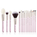 Jessup Professionelles Make-up-Pinsel-Set, 15-teilig, Make-up-Pinsel, natürlich-synthetisch, Foundation, Puder, Detail-Augenpinsel, Perlweiß, T222
