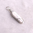 50PCS Factory Outlet Jewelry Wrapped Pendants Natural Gem Stone Wire Winding Bead For Making Necklace Crystal Hexagonal Pendulum