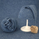 Weiche Baby-Foto-Wraps mit Hut 2er-Set Neugeborenen-Jungen-Mädchen-Fotografie-Wickeldecke-Kind-Bild-Requisiten-Zubehör