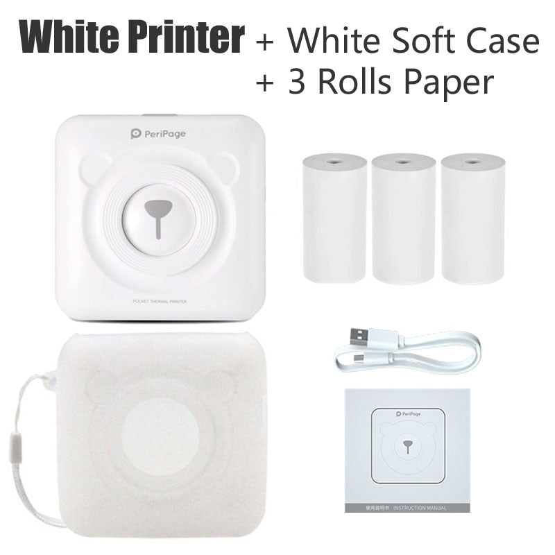 A6 Peripage  Portable Bluetooth Thermal Photo Printer Inkless Mini Pocket Foto Printer Windows IOS Android Soft Case Protection