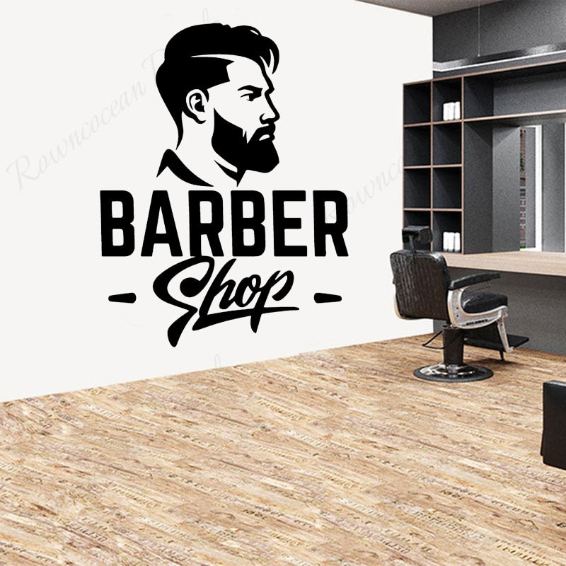 Barber Shop Wandaufkleber Vinyl Hairstylist Barbershop Friseursalon Fensteraufkleber Abnehmbare Selbstklebende Wandbilder Tapete 4549