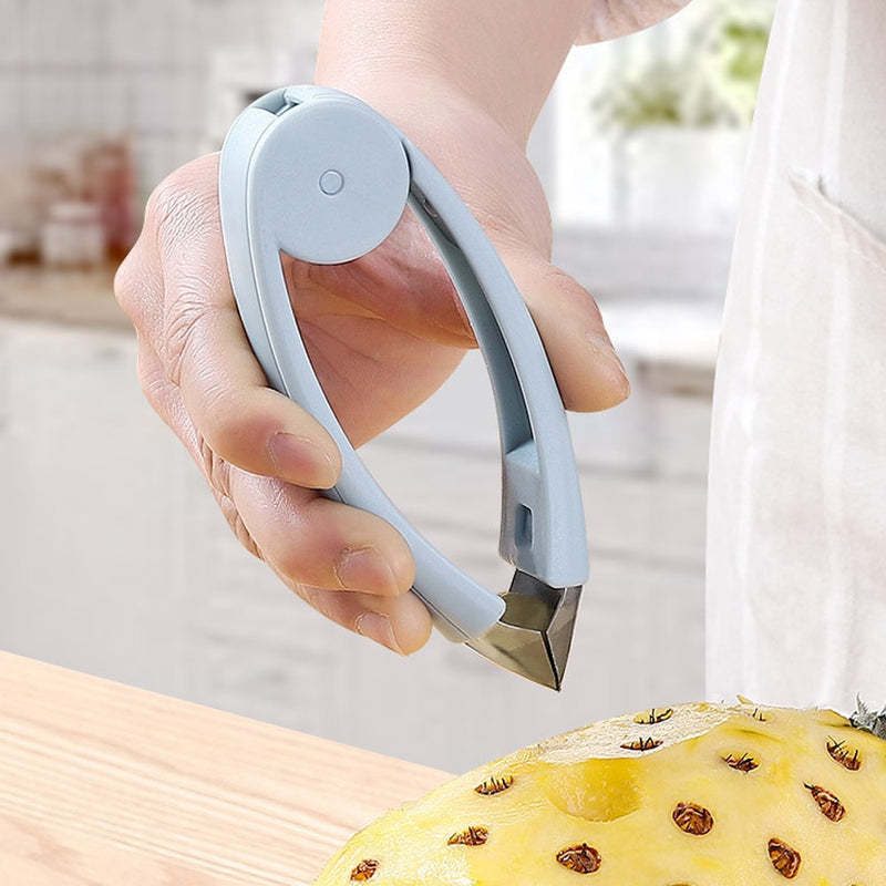 Pelador de ojos de piña de acero de fresa, fruta y verdura, práctico removedor de semillas, Clip, herramientas de fruta, utensilios de cocina