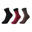 3 Paar/Set Damen Winter Warme Socken Verdicken Thermische Nylon Einfarbige Socken Weicher Schnee Samt Stiefel Boden Schlaf Schwarze Socke