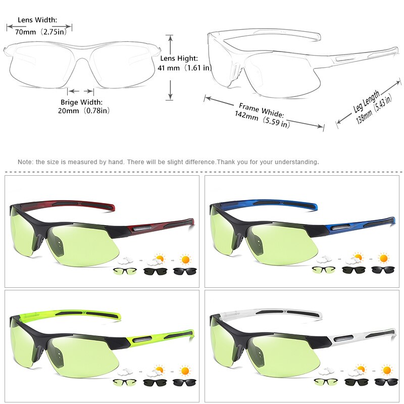 Brand Design Outdoor Sports Photochromic Sunglasses Polarized Men Ultralight Windproof Sun glasses Women Goggles zonnebril heren