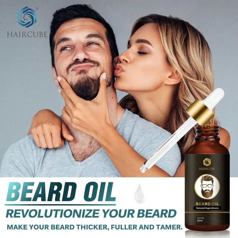 Haircube hombres aceite de crecimiento rápido de barba potenciador de crecimiento de barba Natural aceite más grueso nutritivo acondicionador sin enjuague producto para el cuidado de la barba