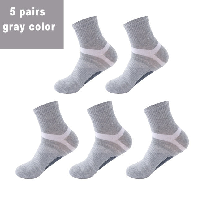 10 STÜCKE = 5 Paar Hochwertige Baumwolle Neue Herbst Herrensocken Laufende Winter Lässige Atmungsaktive Aktive Socken Streifen Sportsocken EUR38-48