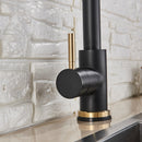 Senlesen Küchenarmatur, gebürstet, golden, ausziehbarer Auslauf, Edelstahl mit herunterziehbarem Sprüher, Einhand-Spülbeckenarmaturen