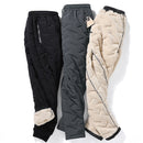 Winter Reißverschlusstaschen verdicken Fleece Jogginghose Herren Jogger Schwarz Grau Daunen Baumwolle Warme Hose Herren Wasserdichte Thermohose 7XL
