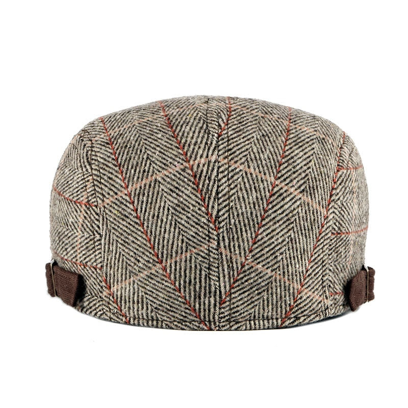 Winter Newsboy Caps High Quality Retro Adult Berets Men Wool Mixed Plaid Cabbie Flatcap Hats for Women's Ivy Cap