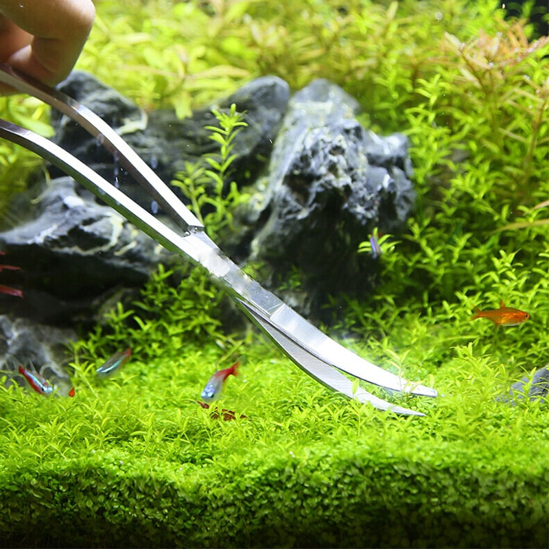 Juego de herramientas para acuario, pinzas y tijeras para plantas, herramientas de limpieza de acero inoxidable para hierba, accesorios para tanque de peces, 4, 5, 6 unidades