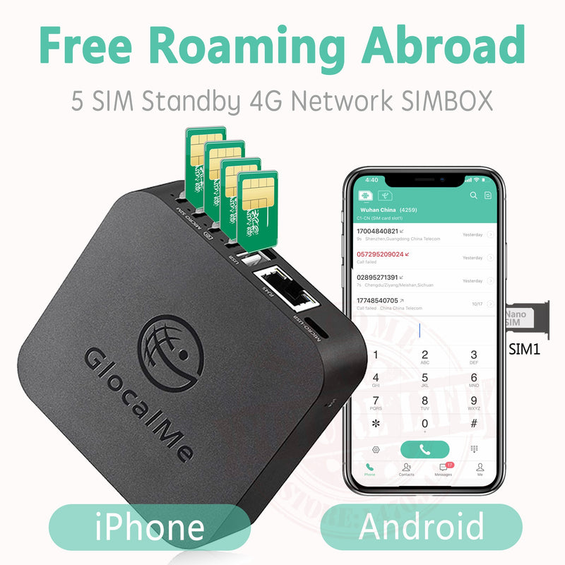 2021 Glocalme 4G SIMBOX Multiple SIM Standby No Roaming Abroad for iOS &amp; Android ,WiFi / Data to Make Call &amp;SMS