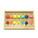 Hölzernes Montessori-Tablett-Schlösser-Set, pädagogisches sensorisches Spielzeug für Kinder, Montessori-Vorschule, sensorische Materialien, Juguetes ML1344H