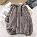 Wintermode süß und samtig warm Damen Hoodies Harajuku Korean Loose Casual Wool Flanell Pullover Sweatshirt