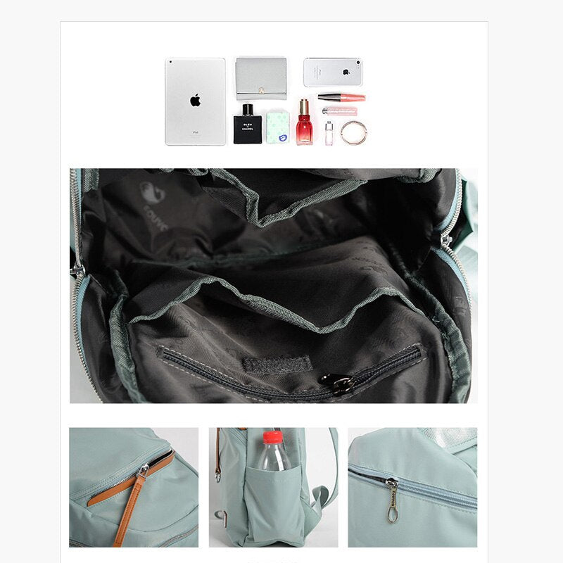 Fouvor 2019 Moda Impermeable Oxford Simple Versátil Lona Gran capacidad Mochila de viaje Business Lady School Bag 2828-14