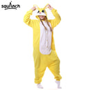 6 Modelle Kaninchen Strampler Niedlich Kigurumis Rosa Weiß Polar Fleece Tier Pyjama Häschen Anzug Karneval Urlaub Outfit Winter Nachtwäsche