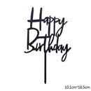 Happy Birthday Cake Topper Acryl Gold Silber Cake Flag Cupcake Topper für Jungen Mädchen Geburtstagsfeier Dekorationen Hochzeit Zubehör